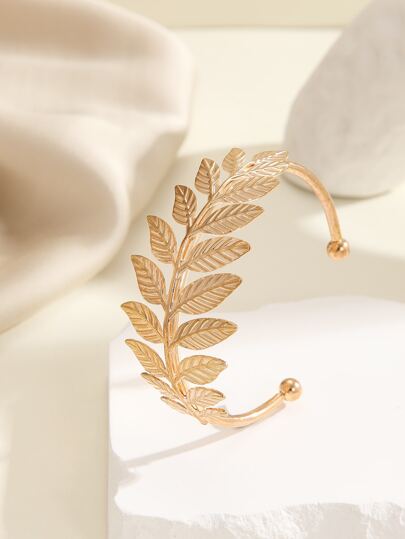 樹葉裝飾開口手鐲