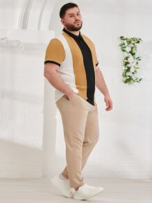 Manfinity Men Colourblock Letter Patched Detail Polo Shirt - Multicolor - View 3