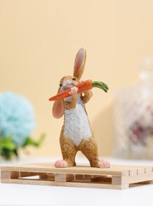1pc Polyresin Decoration Craft, Cute Rabbit Design Decoration Object For Home Easter - Multicolor - View 1