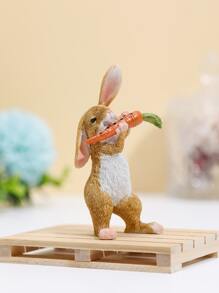 1pc Polyresin Decoration Craft, Cute Rabbit Design Decoration Object For Home Easter - Multicolor - View 3