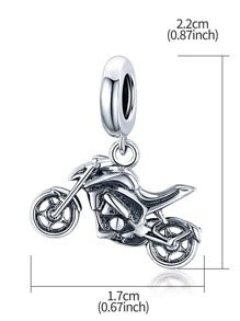 ESBERRY Mặt dây chuyền bạc DIY thiết kế xe máy - Bạc - Xem 6