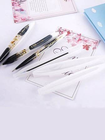 Set de 3 moldes de silicona en forma de bolígrafo para manualidades DIY