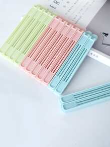 5pcs Random Color Portable New Kitchen Storage Food Snack Seal, Sealing Bag Clips, Sealer Clamp, Plastic Tool Kitchen Accessory - Multicolor - View 5