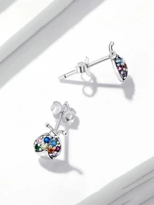 ESBERRY 1對女士多色綜合耳釘S925純銀日常佩戴精美珠寶禮物 - 銀色 - 查看 7