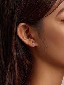 ESBERRY 1對女士多色綜合耳釘S925純銀日常佩戴精美珠寶禮物 - 銀色 - 查看 8