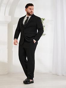 Manfinity VCAY Men Single Breasted Blazer & Trousers Suit Set - Black - View 1