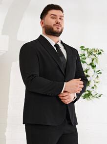 Manfinity VCAY Men Single Breasted Blazer & Trousers Suit Set - Black - View 4