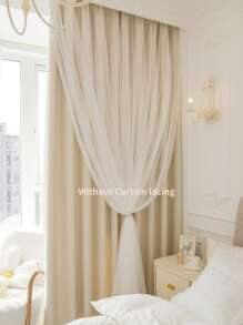 Cortina opaca panel única de doble capa unicolor - Caqui - Ver 6