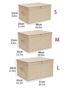 1入組可折疊衣服收納盒 - 米色 - 查看 2