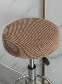 1pc Polyester Stool Cover, Camel Color Stretchy Stool Seat Slipcover For Dining Room - Camel - View 4