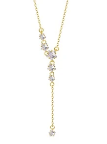 ELSEDES 1pc 925 Sterling Silver Necklace With Sparkling Gemstones, Fashionable & Elegant, High-Quality Jewelry Suitable For Women's Daily, Party And Anniversary Outfits - Gold - View 5