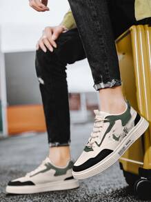 Nam Toàn trận Thoáng khí Da Giày trượt băng Đối với Thông thường hàng ngày Và Thể thao Hoạt động , Cắt thấp Và Chống trơn trượt , Thích hợp Đối với Tất cả các mùa - Màu be - Xem 4