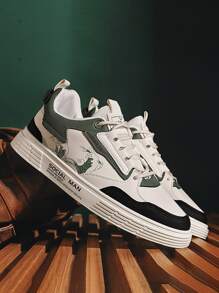 Nam Toàn trận Thoáng khí Da Giày trượt băng Đối với Thông thường hàng ngày Và Thể thao Hoạt động , Cắt thấp Và Chống trơn trượt , Thích hợp Đối với Tất cả các mùa - Màu be - Xem 5