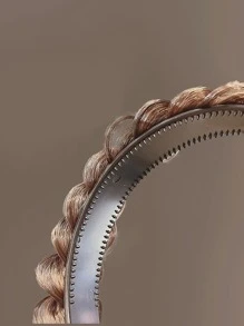 編織設計髮箍 - 棕色 - 查看 3