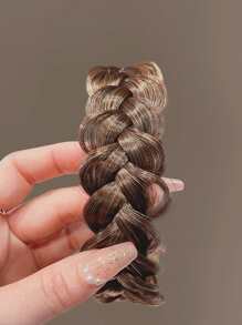 編織設計髮箍 - 棕色 - 查看 5