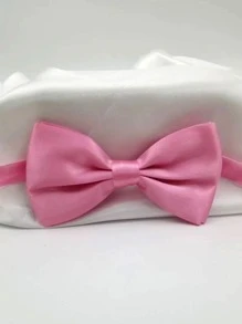 Hombres corbata de lazo unicolor - Rosa - Ver 2