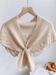 Cổ áo dệt kim chắc chắn - Màu be - Xem 4