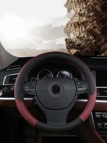 1 Vỏ Bọc Vô Lăng Ô Tô Hai Tông Màu Có Vòng Tròn Bên Trong - Màu Đỏ Sâu - Xem 2