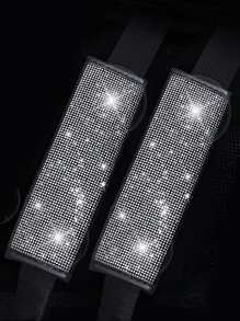 2入組水鑽裝飾汽車安全帶套 - 彩色 - 查看 1