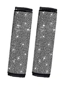 2入組水鑽裝飾汽車安全帶套 - 彩色 - 查看 3