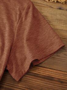 INAWLY Plus Floral Print Tee - Rust Brown - View 3