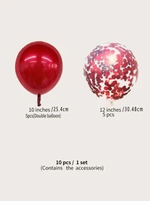 10 piezas decorativo confeti globo - Rojo - Ver 4