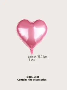 5入組心形裝飾氣球套裝 - 粉色 - 查看 3