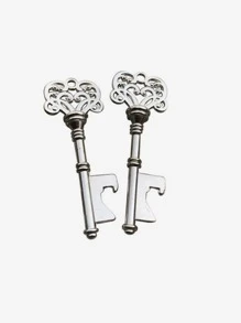 1枚鑰匙造型開瓶器，極簡鋅合金啤酒開瓶器，適用於家庭、瓶子、啤酒、罐裝飲料開啟 - 銀色 - 查看 3