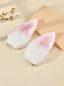 2pcs Feather Decor Alligator Hair Clip - Multicolor - View 1