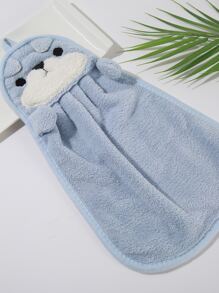 1 pieza Toalla de mano de dibujos animados, toalla de mano de franela suave linda para niños de vuelta al colegio - Celeste - Ver 4