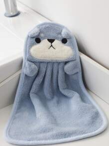 1 pieza Toalla de mano de dibujos animados, toalla de mano de franela suave linda para niños de vuelta al colegio - Celeste - Ver 7