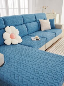 1入組滌綸沙發坐墊極簡幾何樣式提花彈性沙發墊套 - 藍色 - 查看 3