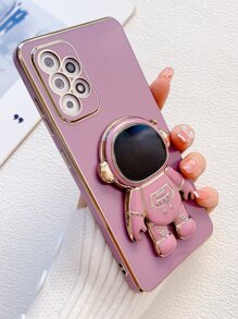 Plating Phone Case With Astronaut Design Holder,International Version, Not The Domestic Version - Purple - View 2