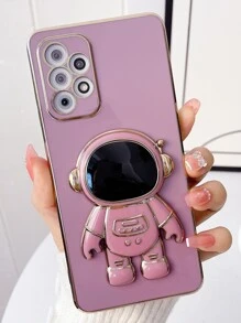 Plating Phone Case With Astronaut Design Holder,International Version, Not The Domestic Version - Purple - View 4