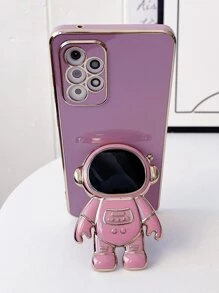 Plating Phone Case With Astronaut Design Holder,International Version, Not The Domestic Version - Purple - View 5