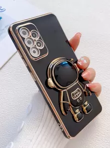 宇航员图案手机壳，国际版，非国内版 - 黑色 - 查看 2