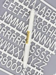1pc Minimalist Gel Pen - White - View 1
