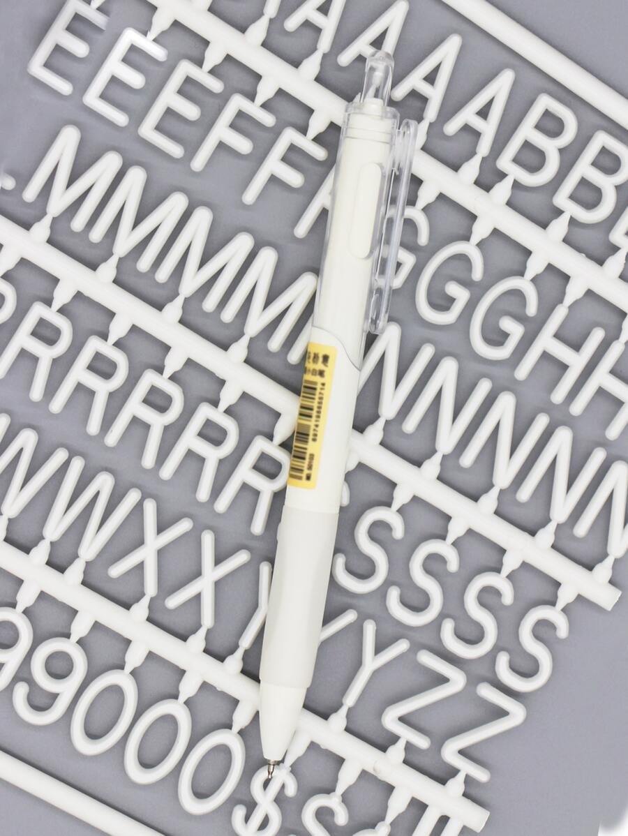 1pc Minimalist Gel Pen - White - View 1