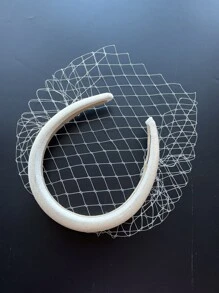 Minimalist Solid Bridal Veil Fall Clothes For Women - White - View 1