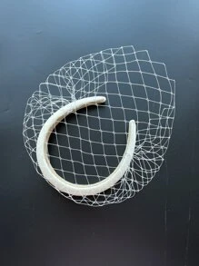 Minimalist Solid Bridal Veil Fall Clothes For Women - White - View 2