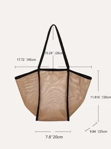 撞色滾邊海灘包 - 彩色 - 查看 8