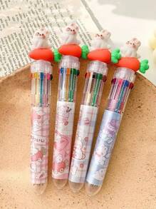 1pc Rabbit & Carrot Detail Ballpoint Pen - Multicolor - View 1