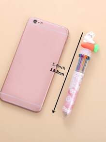 1pc Rabbit & Carrot Detail Ballpoint Pen - Multicolor - View 2