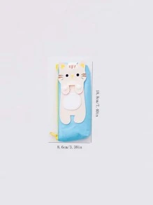 1pc Cartoon Cat Design Pencil Bag - Blue - View 7
