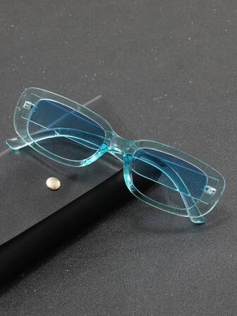 1 件男士方形时尚太阳镜，适合夏季海滩度假、户外、旅行