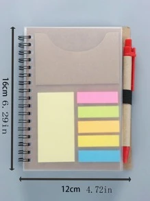 1pc Random Spiral Notebook With Ballpoint Pen - Multicolor - View 2