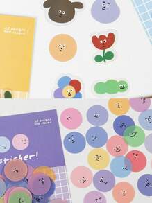 100入組卡通圖案隨機貼紙 - 彩色 - 查看 6