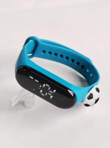 Kids Soccer Decor Oval Electronic Watch