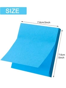 6sets 300pcs Square Colored Sticky Notes Pad For Office, Students Back To School