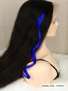 1 Pc Sapphire Blue Clip In Hair Extensions,16 Inch Long Curly Wavy Hairpieces Clip In Synthetic, Halloween Cosplay Dress Up Fashion Party Christmas New Year Gift For Women Kids Girls - Royal Blue - View 2